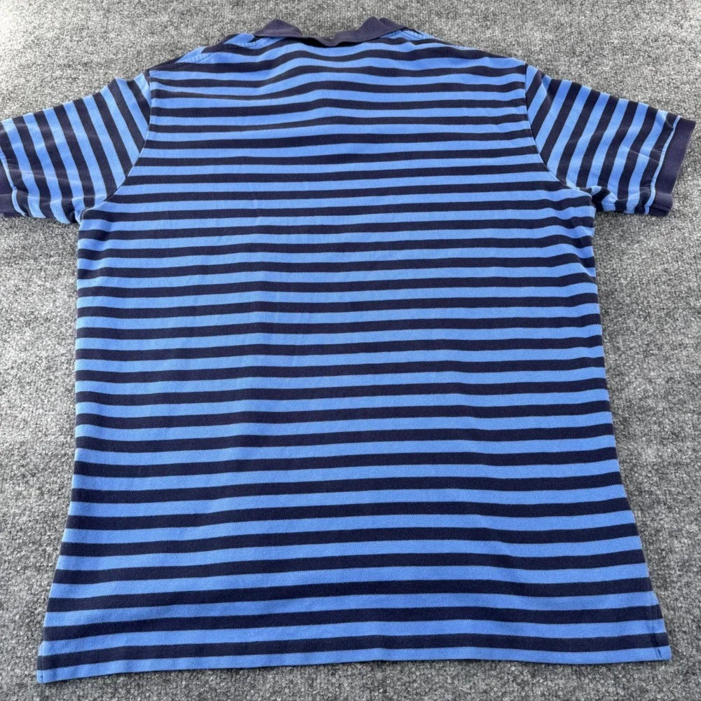 Polo Ralph Lauren Polo Shirt Mens XL Heritage Cotton Classic Striped Blue Short